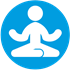 yoga icon on a blue background
